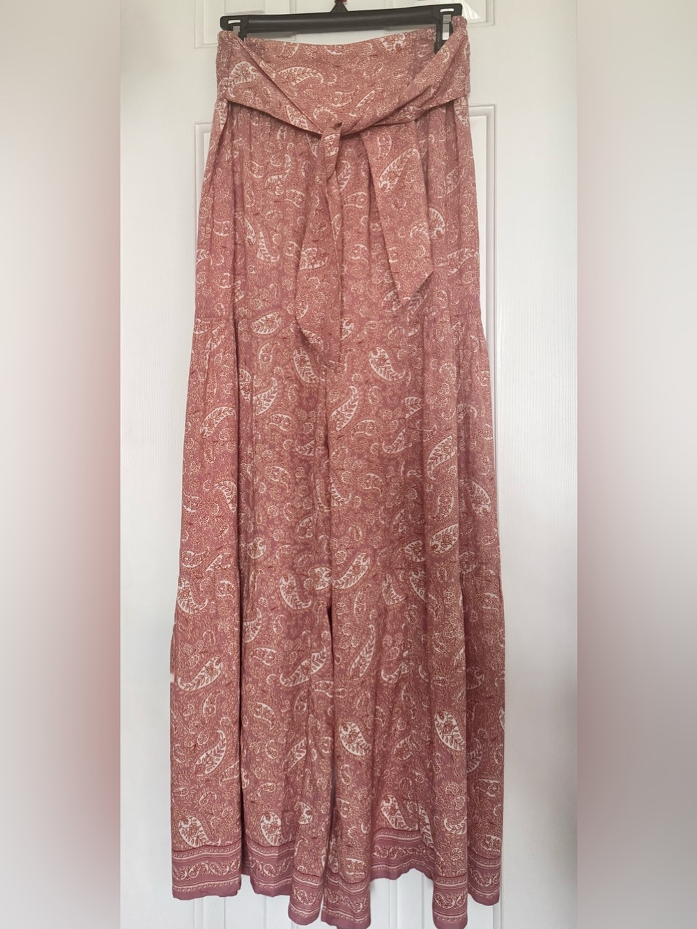 Patrons of Peace Wide Leg Palazzo Beach Pants, Pink Paisley, Women’s Size Medium